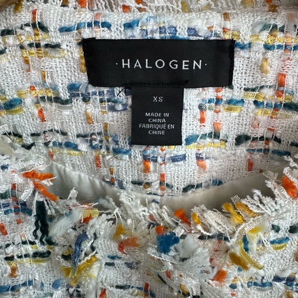 Halogen Nordstrom Button Front Tweed Blazer Jacket Ivory Size XS. - Picture 8 of 15